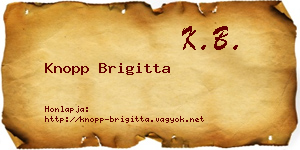 Knopp Brigitta névjegykártya